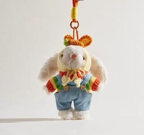 Плюшевый брелок - Зайчик в комбинезоне 