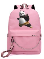 Рюкзак Кунг-фу панда По (Kung Fu Panda) розовый с цепью №3