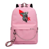 Рюкзак Кайдзю №8 (Kaiju 8) розовый с цепью №1