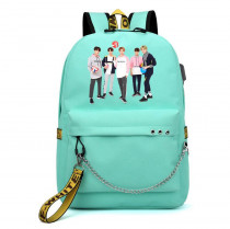 Рюкзак STRAY KIDS бирюзовый с цепью №3