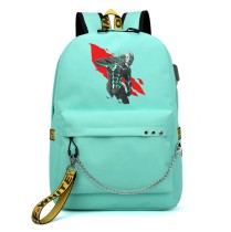 Рюкзак Кайдзю №8 (Kaiju 8) бирюзовый с цепью №1