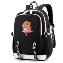 Рюкзак Капибара балерина (Capybara) черный с USB-портом №5