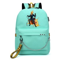 Рюкзак Призрачный гонщик (Ghost Rider) бирюзовый с цепью №2