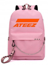 Рюкзак Атиз (Ateez) розовый с цепью №1