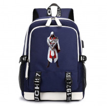 Рюкзак Ассасин (Assassins Creed) синий с USB-портом №3