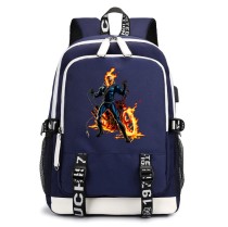 Рюкзак Призрачный гонщик (Ghost Rider) синий с USB-портом №2