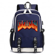Рюкзак Дум (Doom) синий с USB-портом №2