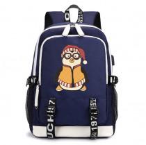 Рюкзак пингвин Джоуи (Friends) синий с USB-портом №3