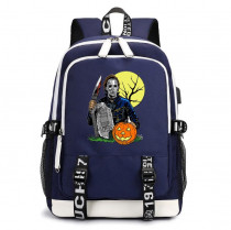 Рюкзак Майкл Майерс (Хэллоуин) синий с USB-портом №4