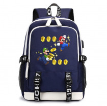 Рюкзак Супер Марио (Super Mario) синий с USB-портом №3