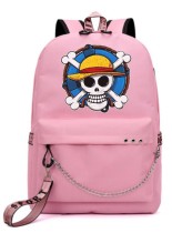 Рюкзак значок Ван Пис (One piece) розовый с цепью №1