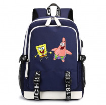 Рюкзак Губка Боб и Патрик (Sponge Bob) синий с USB-портом №6