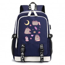 Рюкзак Кот Пушин синий с USB-портом №2