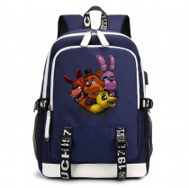 Рюкзак ФНАФ (Five Nights at Freddys) синий с USB-портом №7