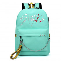 Рюкзак STRAY KIDS бирюзовый с цепью №4