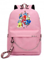 Рюкзак Атиз (Ateez) розовый с цепью №2