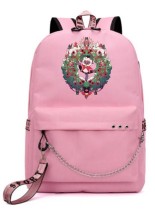 Рюкзак Ягнёнок - (Cult Of The Lamb) розовый с цепью №1