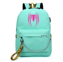 Рюкзак Знак паука (Gven Stacy) бирюзовый с цепью №2