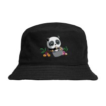 Панама милая Панда в кастрюле черная №2