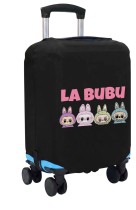 Чехол на чемодан S - Лабубу (Labubu) черный №2