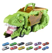 Набор грузовик динозавр + 12 машинок - Dino Truck (зеленый)