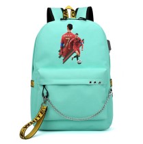 Рюкзак Роналду (Cristiano Ronaldo) бирюзовый с цепью №3
