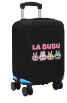 Чехол на чемодан M - Лабубу (Labubu) черный №2
