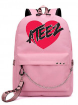 Рюкзак Атиз (Ateez) розовый с цепью №3