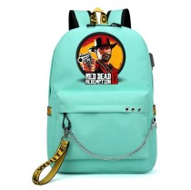 Рюкзак персонаж из игры Red Dead Redemption бирюзовый с цепью №1