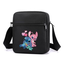 Сумка через плечо Стич и Ангел с чучей (Lilo & Stitch) черная №2