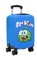 Чехол на чемодан S - Ам Ням (Om Nom) синий №1
