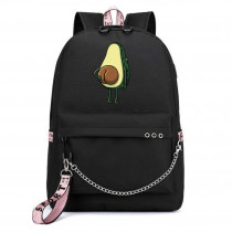 Рюкзак Авокадик черный с цепью №1
