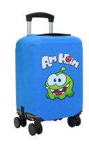 Чехол на чемодан M - Ам Ням (Om Nom) синий №1