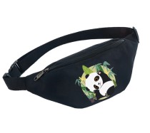Поясная сумка с Медвежатами (Панда) черная №7