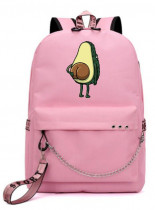 Рюкзак Авокадик розовый с цепью №1