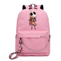 Рюкзак Джек и Бугимен (The Nightmare Before Christmas) розовый с цепью №2