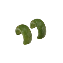 С-образные серьги из акрила (зелёные)