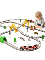 Детская железная дорога с аксессуарами (113 деталей)