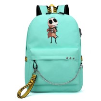 Рюкзак Джек и Бугимен (The Nightmare Before Christmas) бирюзовый с цепью №2