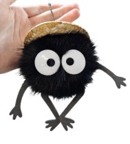 Брелок - мягкая игрушка Сусуватари Черная Чернушка в шляпе из Тоторо и Унесенные призраками