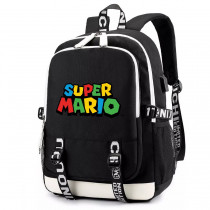 Рюкзак с логотипом Марио (Mario) черный с USB-портом №2
