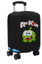 Чехол на чемодан M - Ам Ням (Om Nom) черный №1