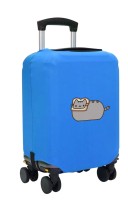 Чехол на чемодан L - Пушин (Pusheen) синий №1