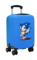 Чехол на чемодан L - Соник (Sonic) синий №2