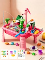 Игрушечная раковина с рыбками (10 рыб, розовая) 