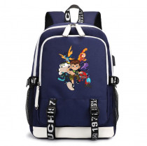 Рюкзак персонажи Бен 10 (BenTen) синий с USB-портом №4