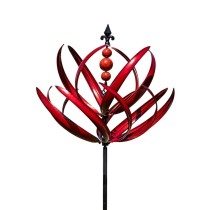 Металлическая ветряная скульптура Красный цветок