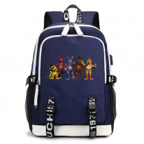 Рюкзак ФНАФ (Five Nights at Freddys) синий с USB-портом №8