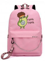Рюкзак Авокадик розовый с цепью №2