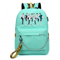 Рюкзак MONSTA X бирюзовый с цепью №1